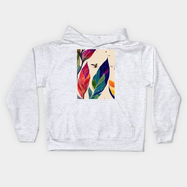 Chromatic Botanic Abstraction #39 Kids Hoodie by Sibilla Borges